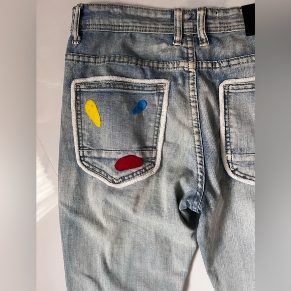 Vintage Public Supply co customized ripped Jeans embellished pop Art streetwear - Picture 8 of 16